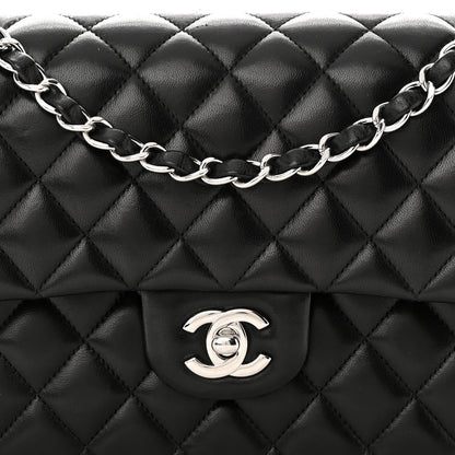 Chanel Lambskin Quilted Medium Double Flap Black 8 of 13