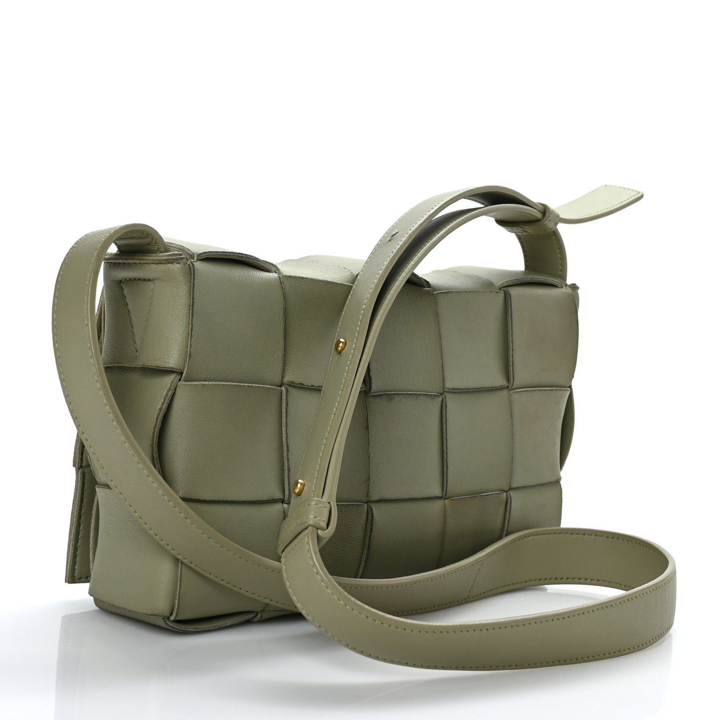 Lambskin Maxi Intrecciato Cassette Crossbody Bag Travertine