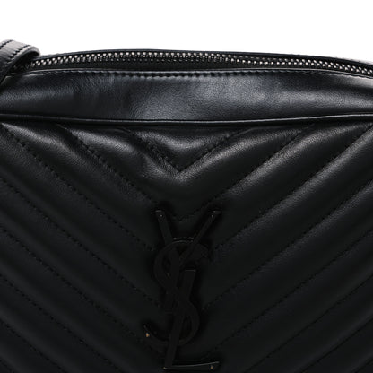 Saint Laurent Calfskin Matelasse Monogram Monochrome Lou Camera Bag Black 8 of 11