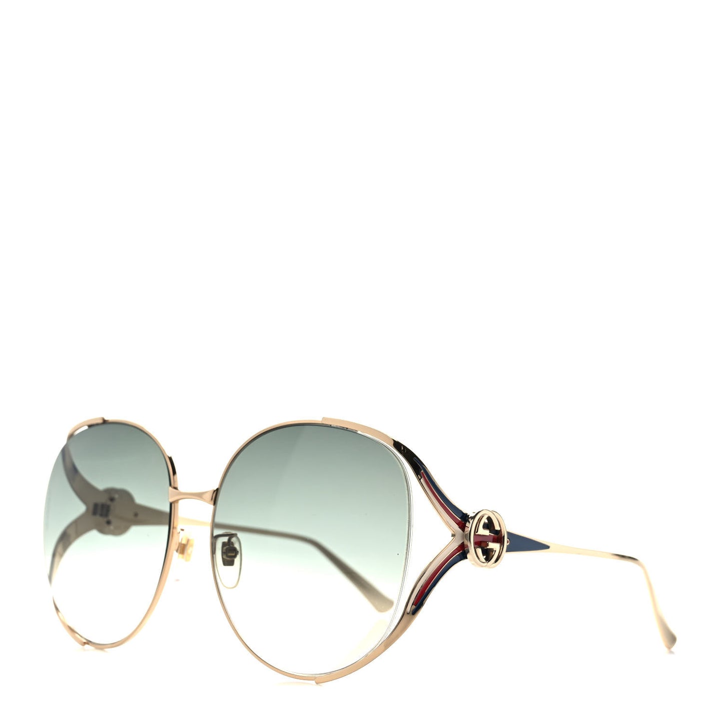 Metal Oversized Round Frame GG0225S Sunglasses Gold