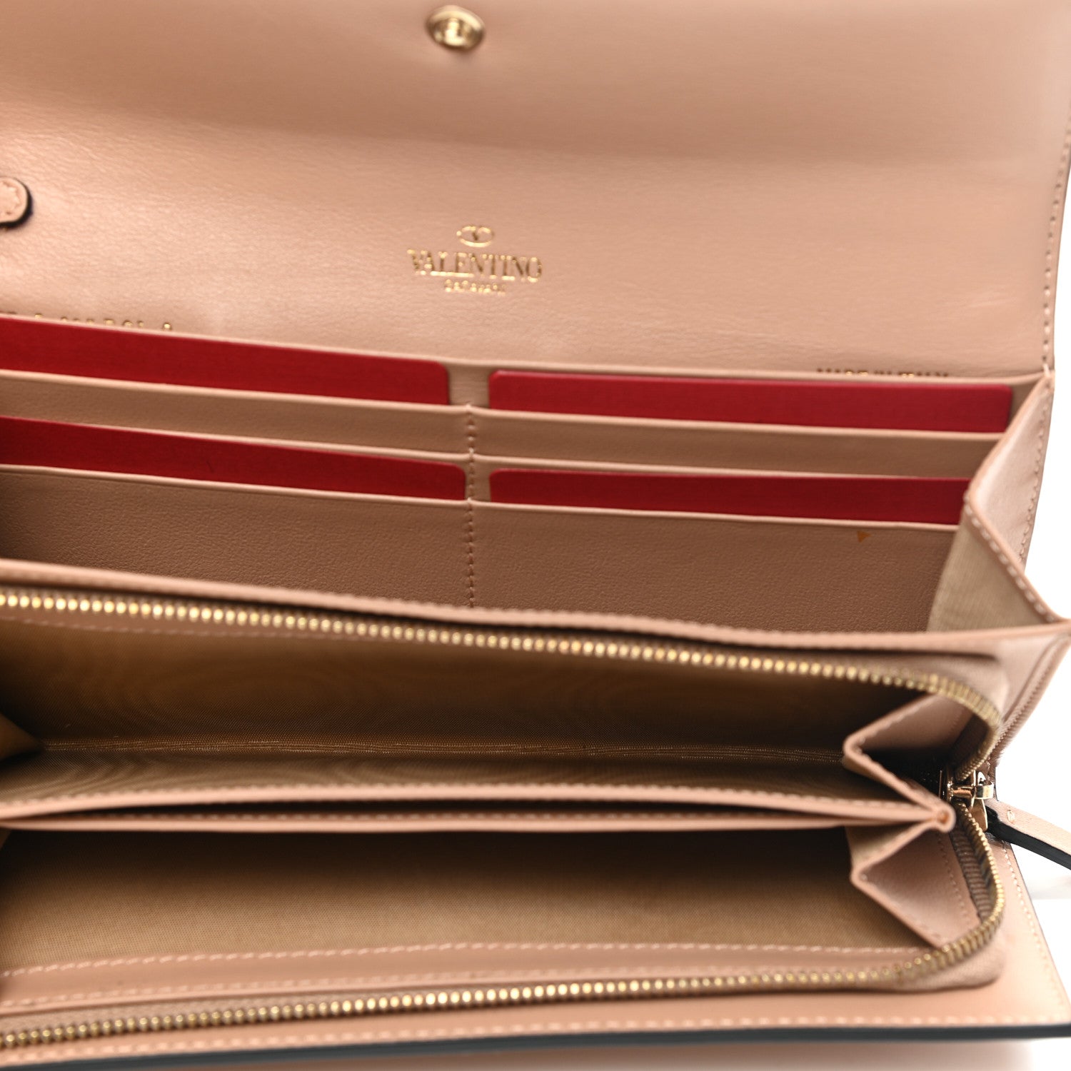 Valentino Garavani Calfskin Rockstud Wristlet Wallet Soft Noisette 5 of 9