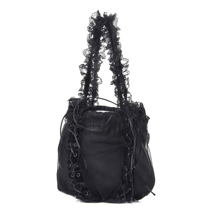 Saint Laurent Mesh Lace Up Corset Tote Black 1 of 7