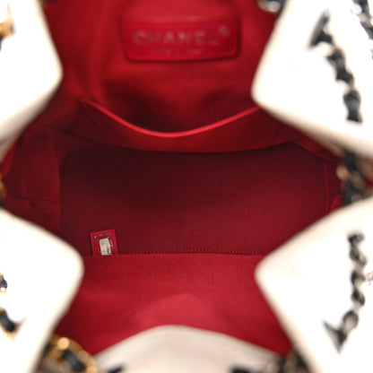 Chanel Aged Calfskin Quilted Small Gabrielle Backpack Black White 5 of 14