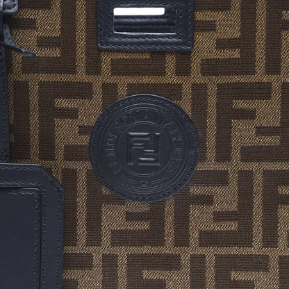 Fendi Glazed Fabric Vitello Century FF 1974 Stamp Patch Mini Peekaboo Defender Cover Mogano Panna Black 10 of 10