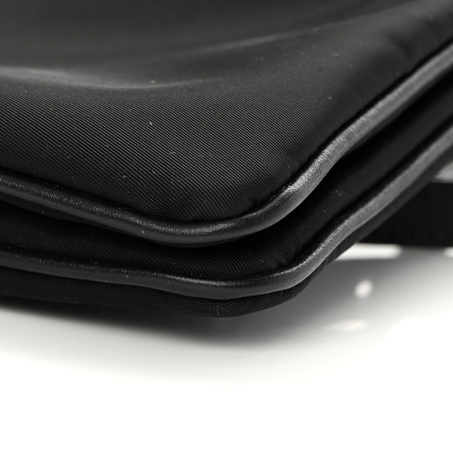 Nylon Candice Double Zip Crossbody Pouch Black