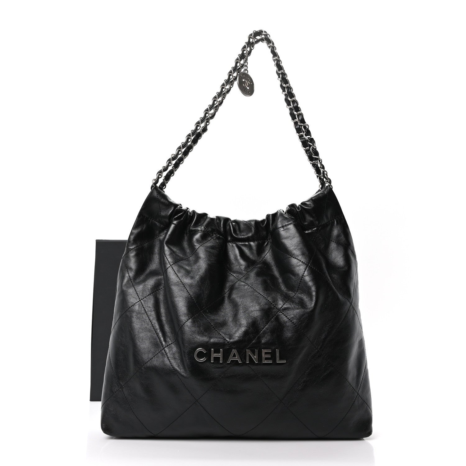 Chanel Shiny Calfskin Quilted Chanel 22 Black 22 of 23
