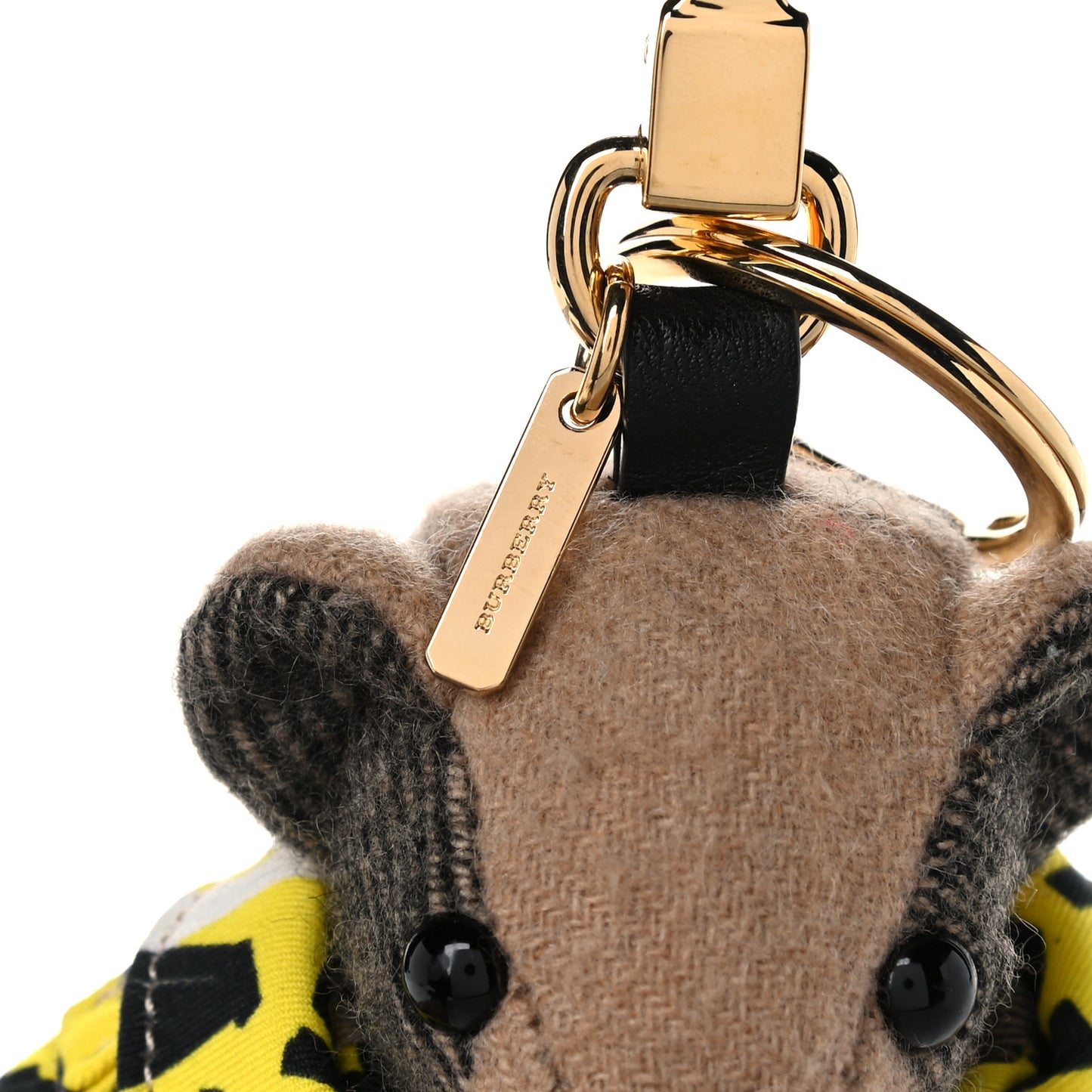 Cashmere Graffiti Print Thomas Trench Teddy Bear Keychain Charm Yellow