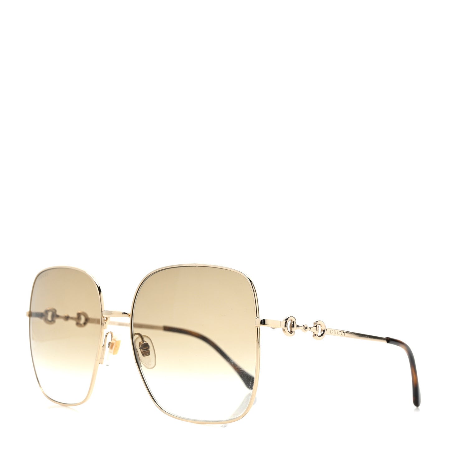 Metal Horsebit Square Sunglasses GG0879S Gold