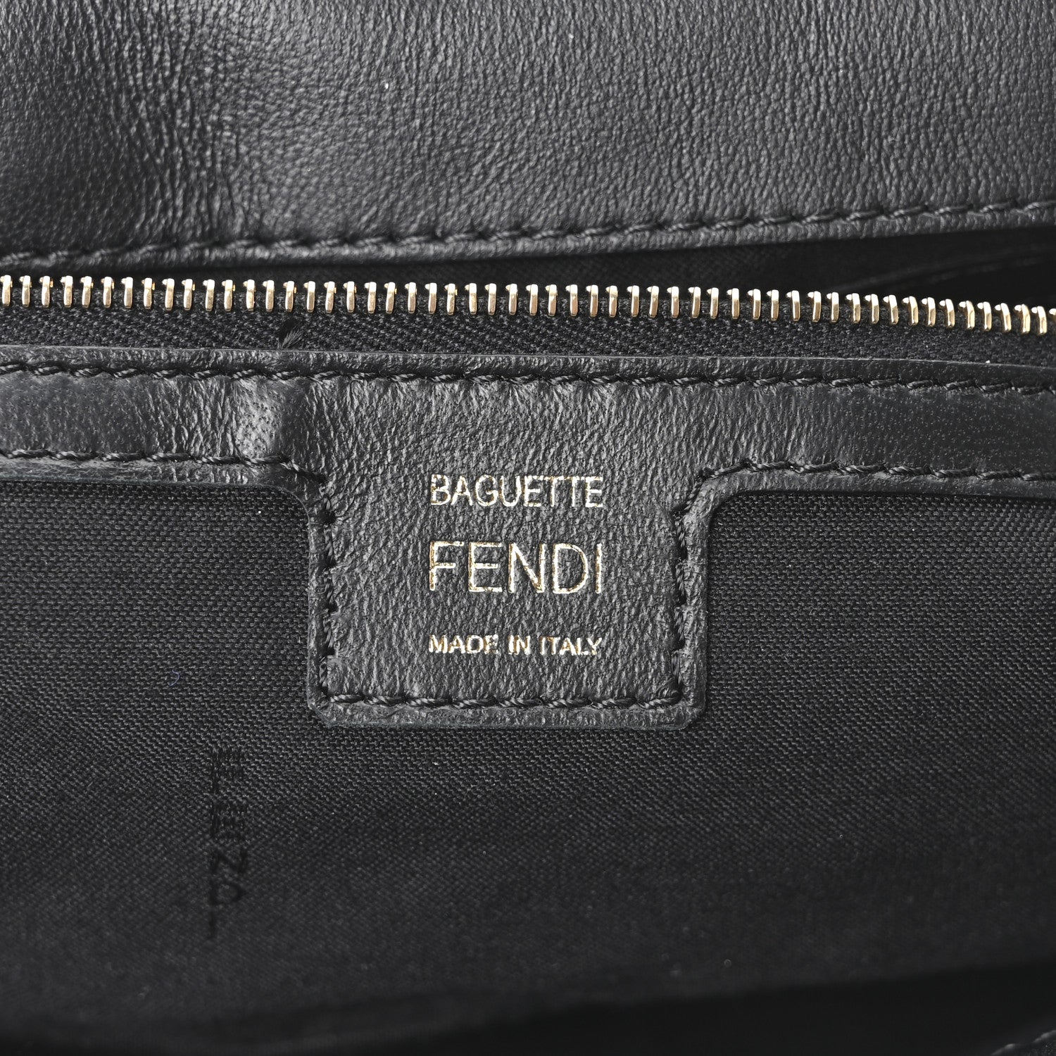 Fendi Nappa FF 1974 Embossed Baguette Black 6 of 10