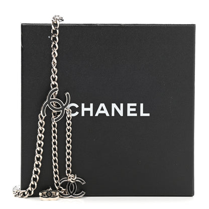 Chanel Enamel CC Chain Logo Belt Silver Black 4 of 4