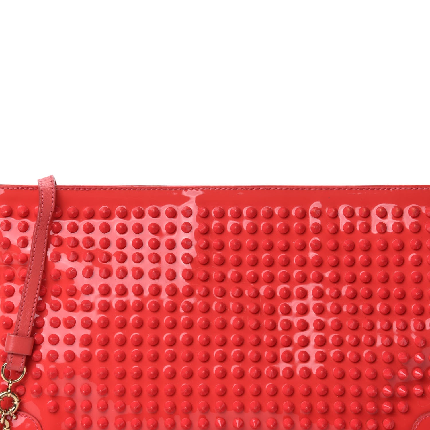 Christian Louboutin Calfskin Studded Loubiposh Chain Clutch Framboisine 11 of 11
