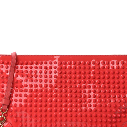 Christian Louboutin Calfskin Studded Loubiposh Chain Clutch Framboisine 11 of 11