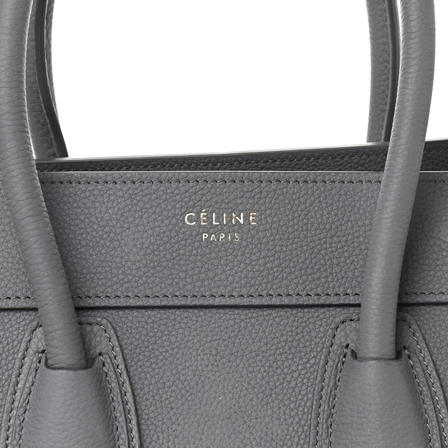 Celine Baby Drummed Calfskin Micro Luggage Kohl 10 of 12