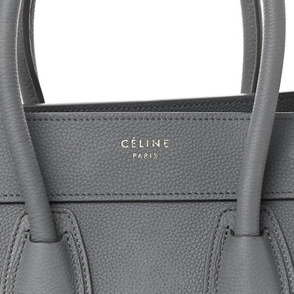 Celine Baby Drummed Calfskin Micro Luggage Kohl 10 of 12
