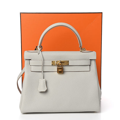 Hermes Taurillon Clemence Kelly Retourne 28 Gris Perle 9 of 9