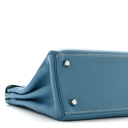Hermes Taurillon Clemence Kelly Retourne 28 Bleu Jean 9 of 16