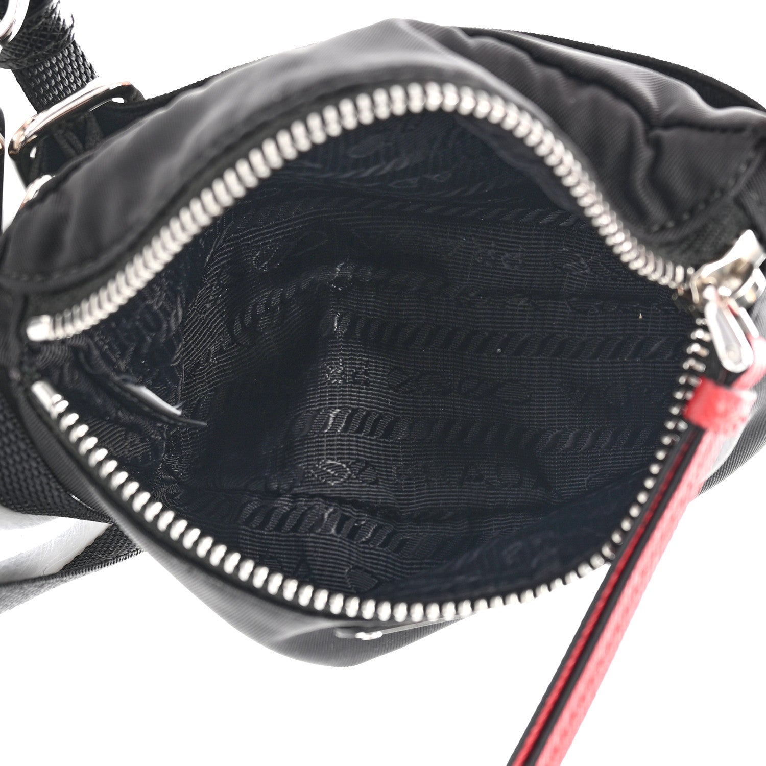 Prada Tessuto Nylon Pouch Black Fiery Red 6 of 6