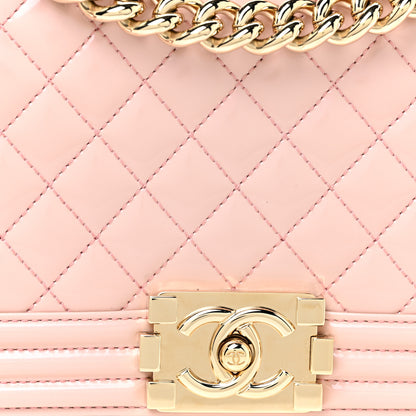 Chanel Patent Calfskin Quilted Medium Boy Flap Light Pink 7 of 11