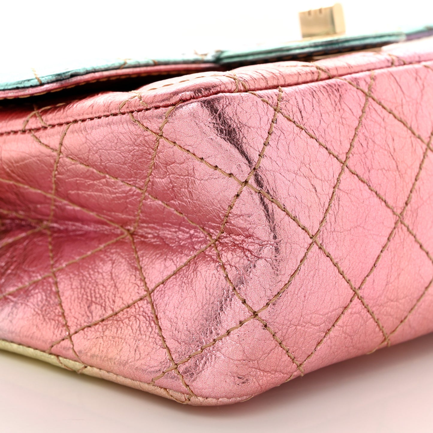 Metallic Goatskin Quilted Mini 2.55 Reissue Flap Multicolor