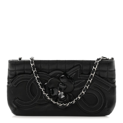 Chanel Lambskin Camellia No. 5 Chain Pouch Black 1 of 9
