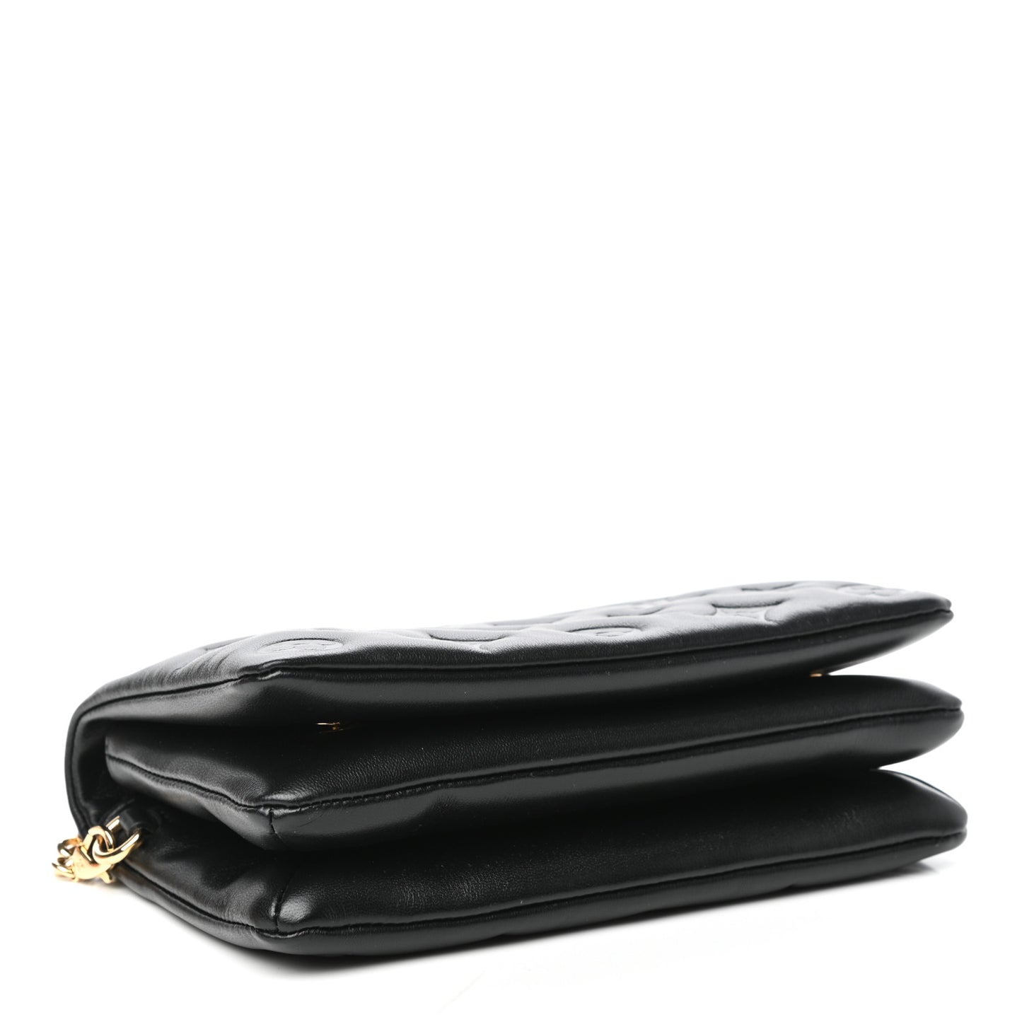 Lambskin Embossed Monogram Pochette Coussin Black