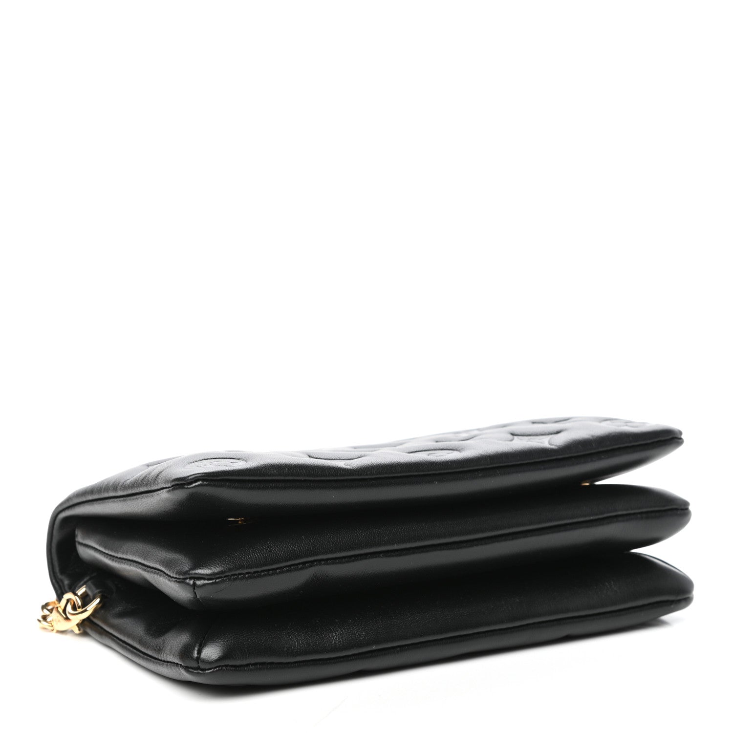 Louis Vuitton Lambskin Embossed Monogram Pochette Coussin Black 4 of 9