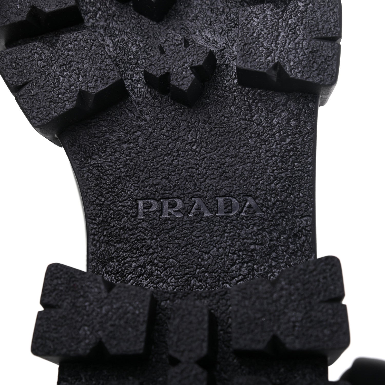 Prada Vitello Lux Nylon Metal Triangle Logo Monolith Pouch Pocket 55mm Tall Combat Boots 37.5 Black 6 of 15