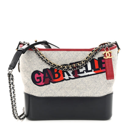 Chanel Wool Calfskin Quilted Medium Gabrielle Hobo Navy 1 of 10