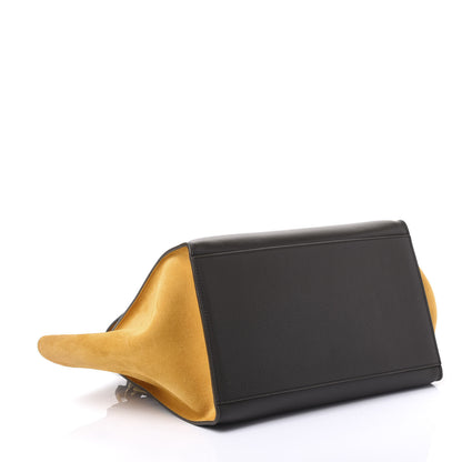 Celine Smooth Calfskin Suede Medium Tri-Color Trapeze Mustard 3 of 10
