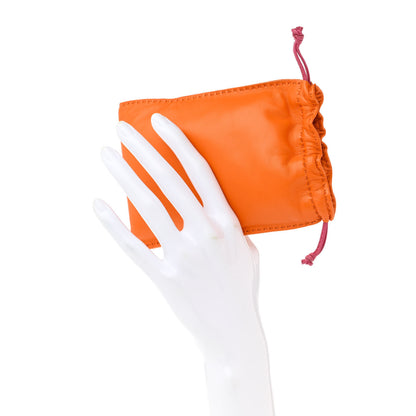 Hermes Milo Lambskin Swift Drawstring Pouch Orange Poppy 2 of 8