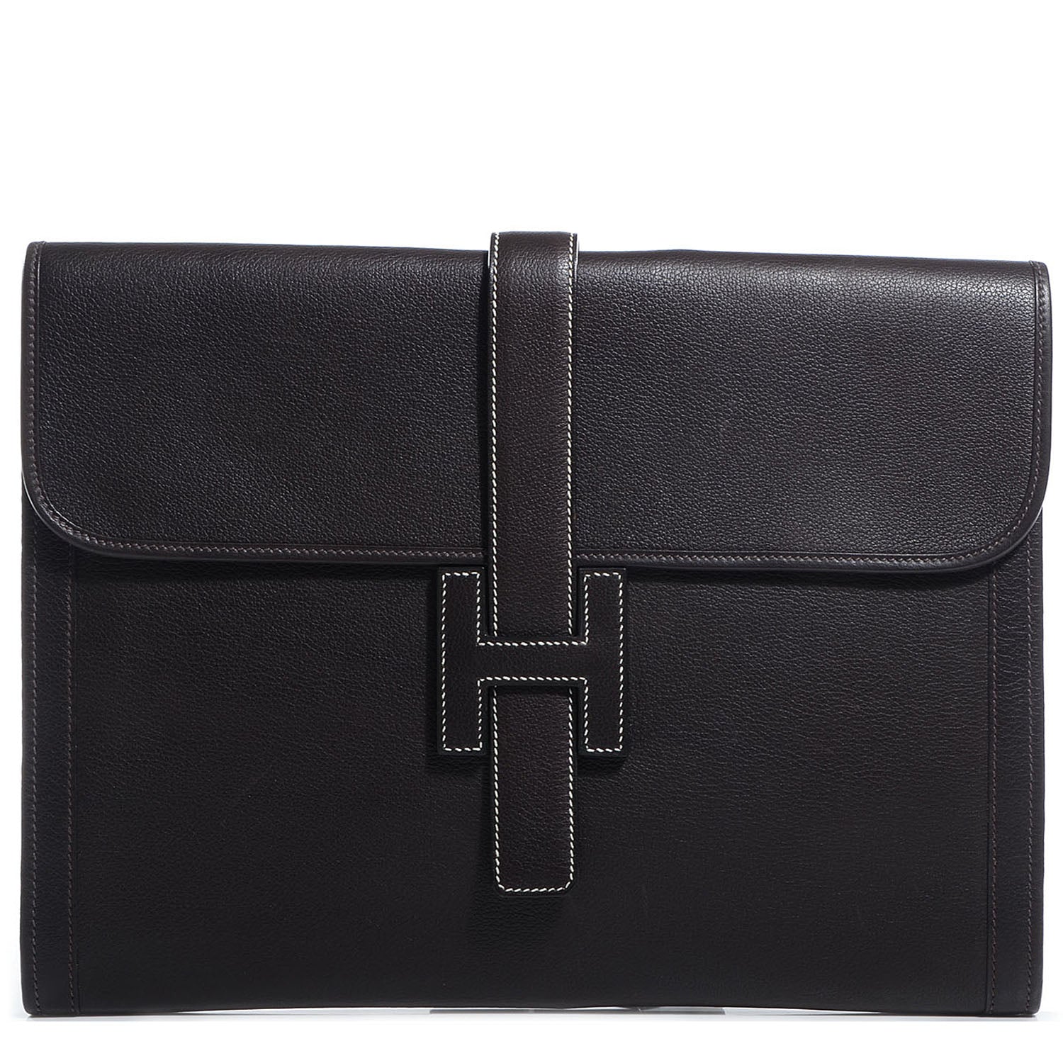 Hermes Evergrain Jige GM Clutch Black 1 of 7