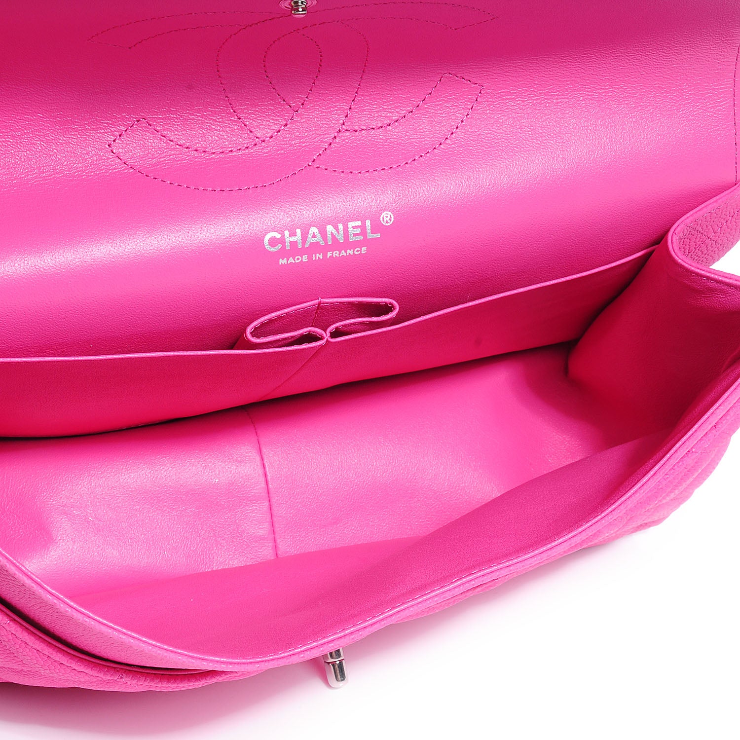 Chanel Iridescent Caviar Jumbo Double Flap Hot Pink 8 of 8