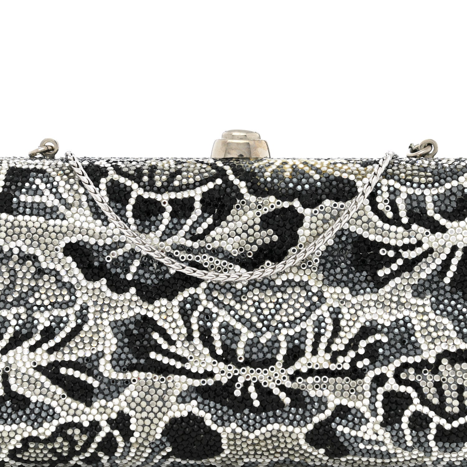 Judith Leiber Swarovski Crystal Minaudiere Clutch Silver Multicolor 10 of 12