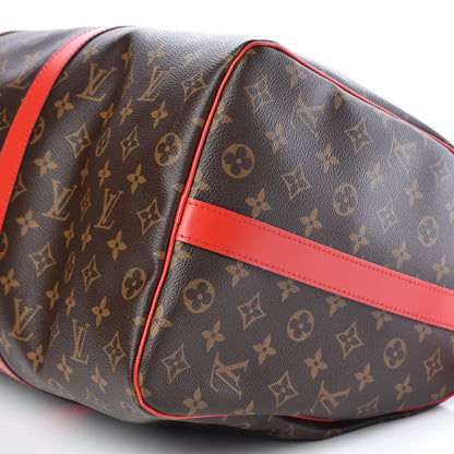 Louis Vuitton Calfskin Monogram Keepall Bandouliere 50 Coquelicot 9 of 10