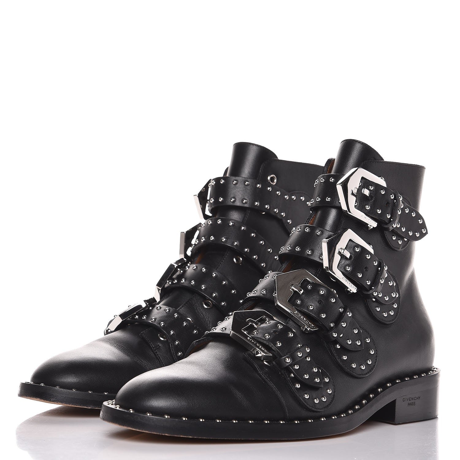 Givenchy Calfskin Studded Prue Buckle Bootie 35.5 Black 3 of 10