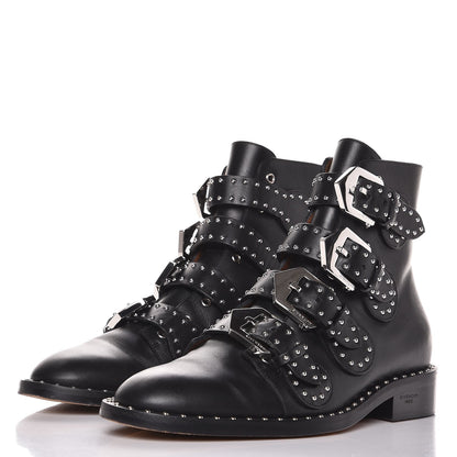 Givenchy Calfskin Studded Prue Buckle Bootie 35.5 Black 3 of 10