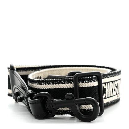 Christian Dior Canvas Embroidered Shoulder Strap Black Ultramatte 1 of 4