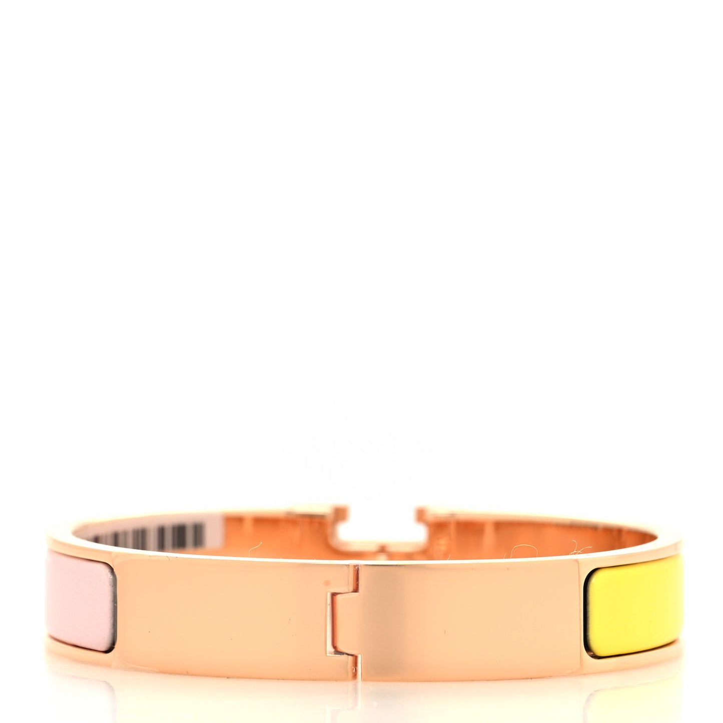 Enamel Narrow Clic Clac H Fusion Bracelet GM Rose Candeur Jaune Tennis