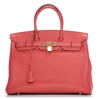 Hermes Taurillon Clemence Birkin 35 Bougainvillea 1 of 34