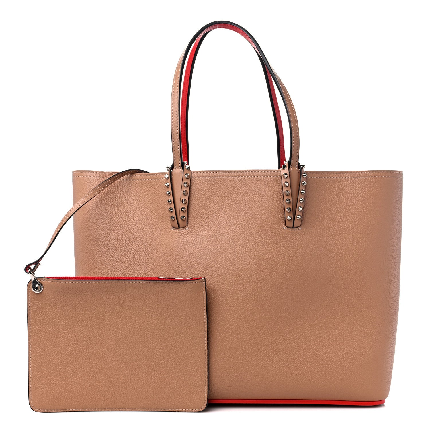 Christian Louboutin Calfskin Spikes East West Cabata Tote Nude 1 of 12