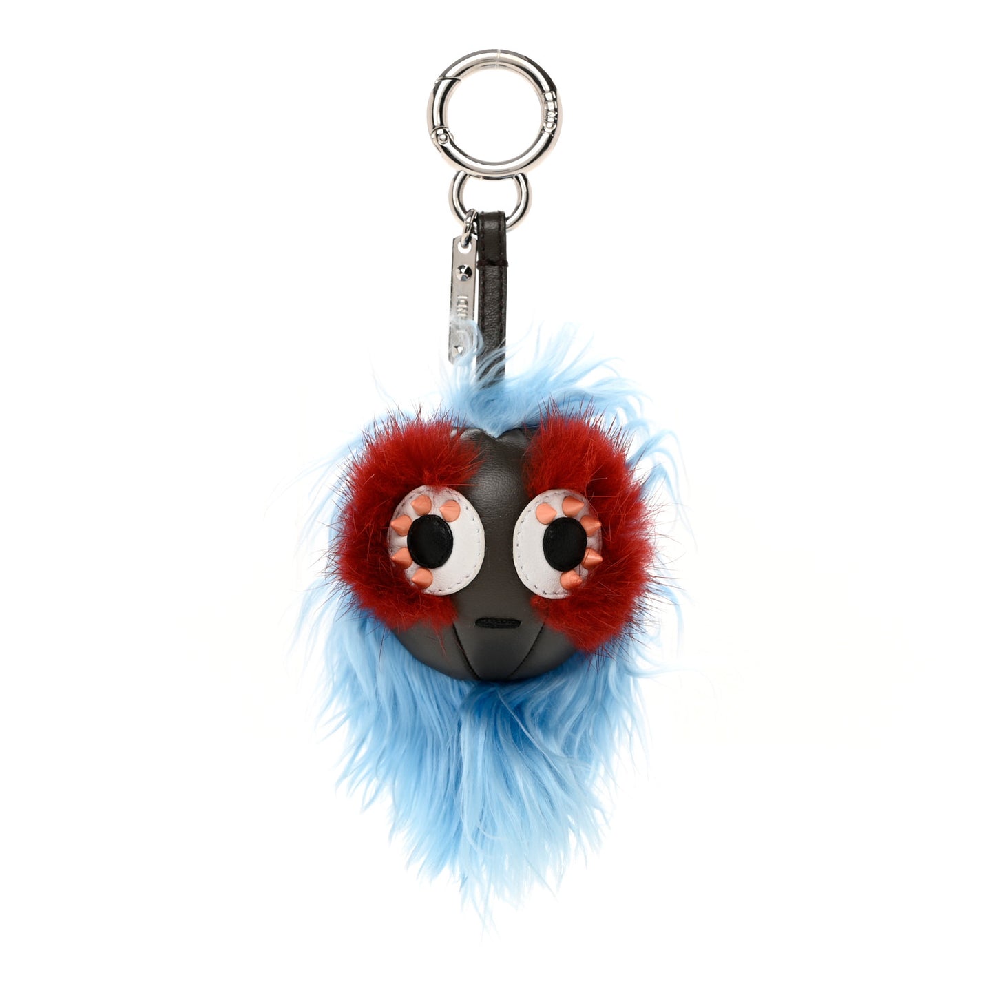 Alpaca Mink Fur Faces Micro Bag Bug Charm Blue Multicolor