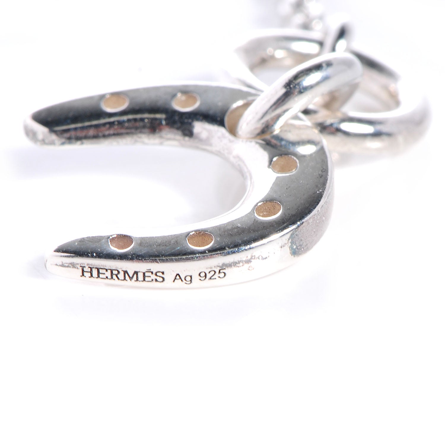 Hermes Sterling Silver Horseshoe Toggle Necklace 6 of 7