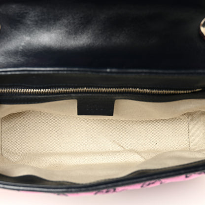 Gucci Monogram Multicolor Matelasse Diagonal Small GG Marmont Shoulder Bag Pink Blue 5 of 10