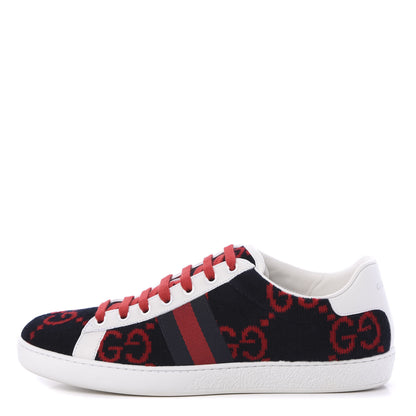 Gucci Terry Cloth GG Monogram Web Womens Ace Sneakers 40 Blue Red 1 of 8