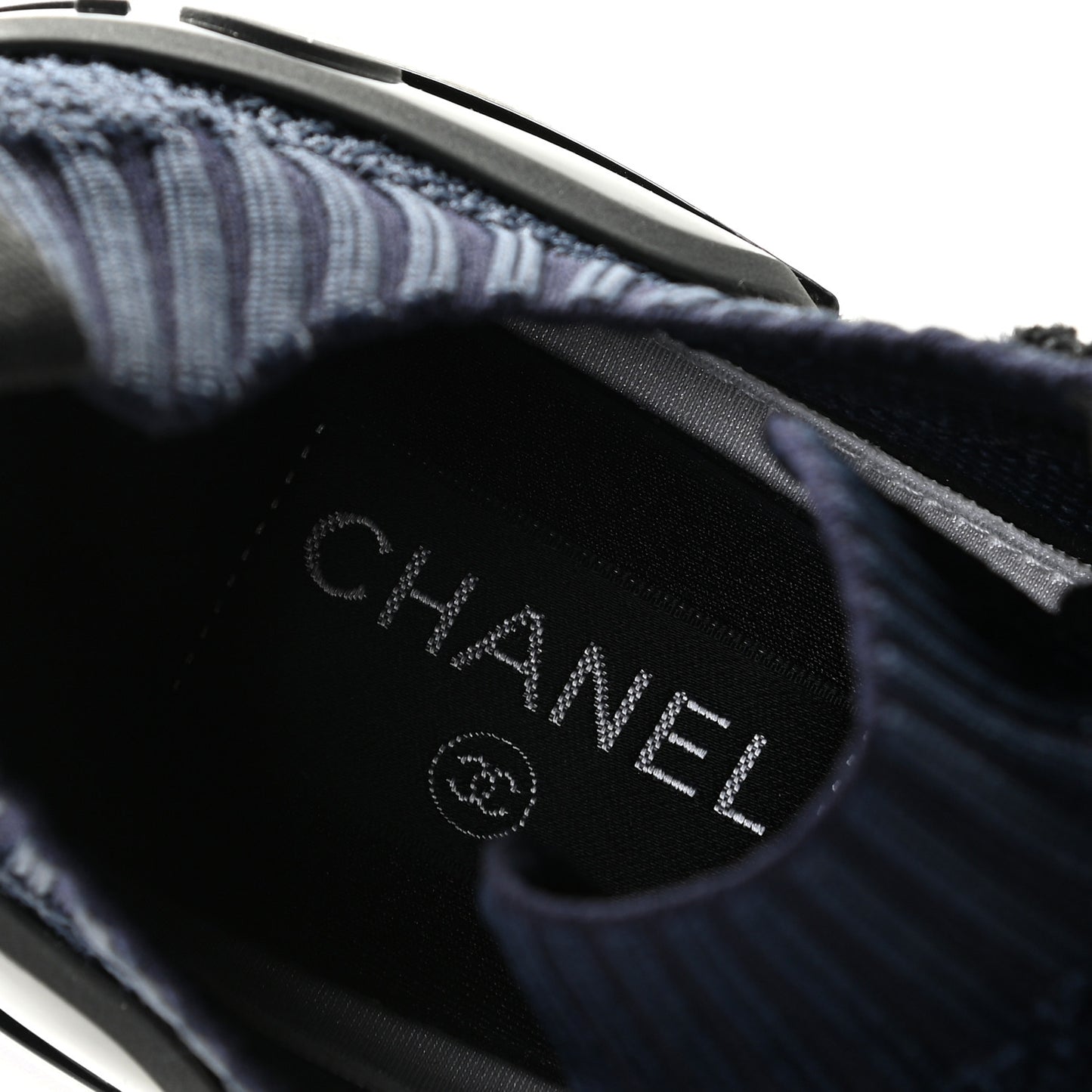 Fabric Logo Sneakers 37 Navy Black