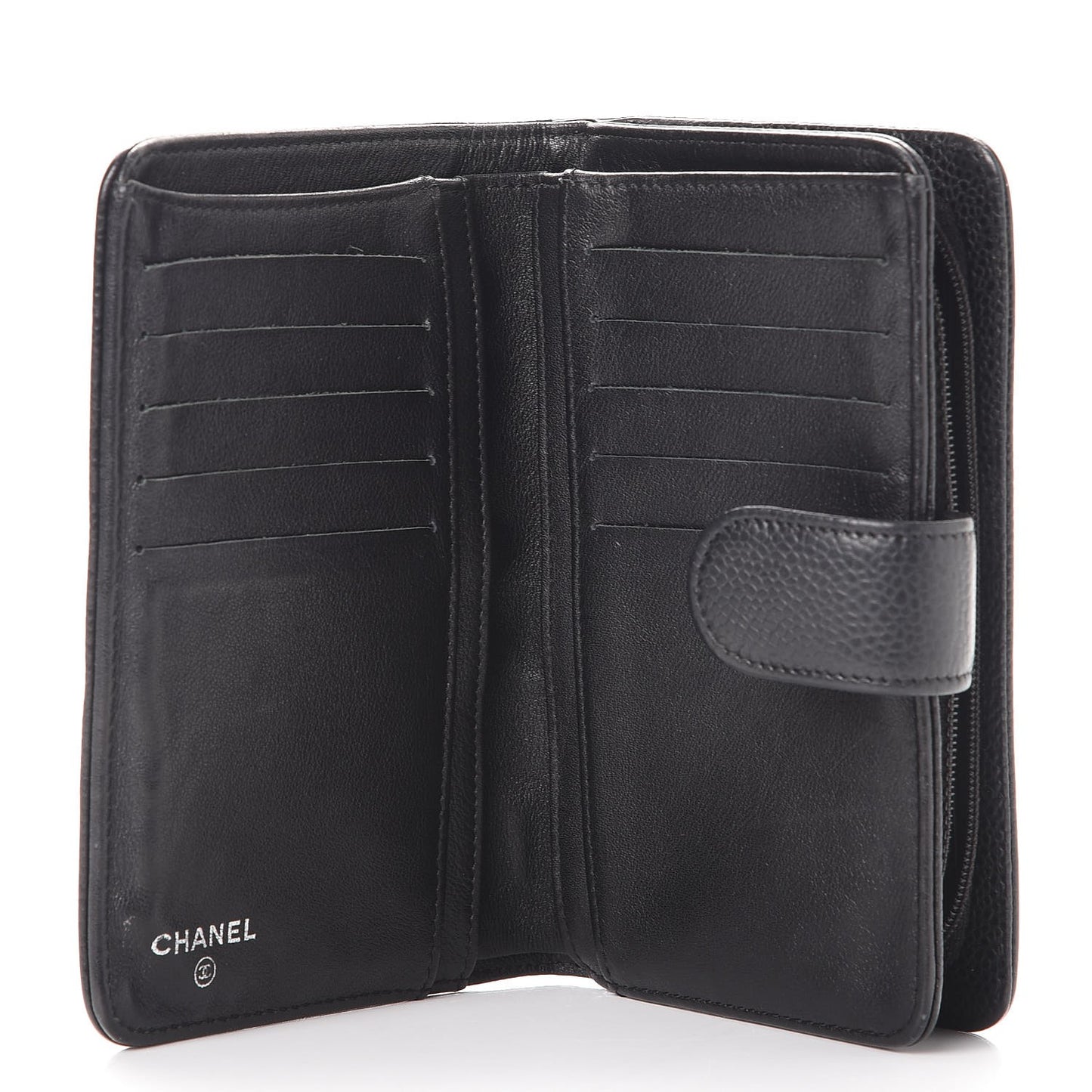 Caviar Timeless CC Zipped Pocket Wallet Black