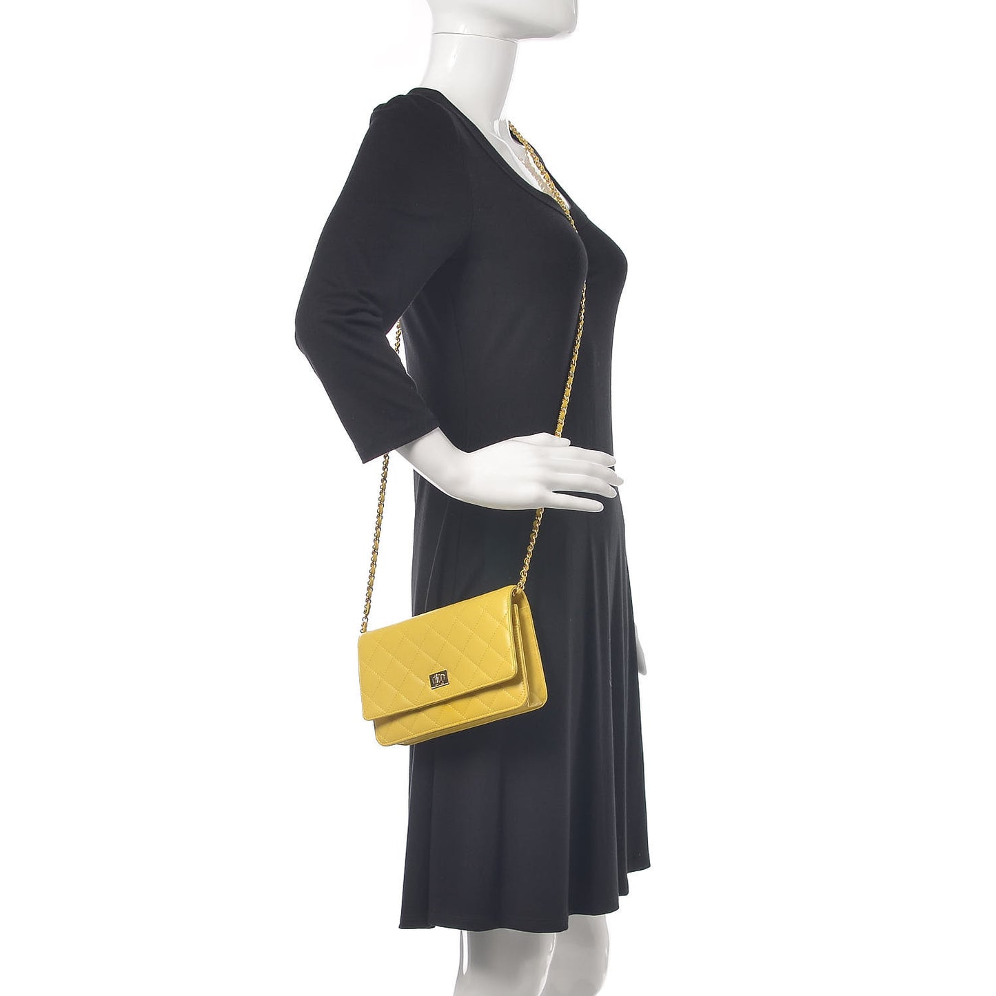 Lambskin Quilted Reissue Wallet On Chain WOC Yellow