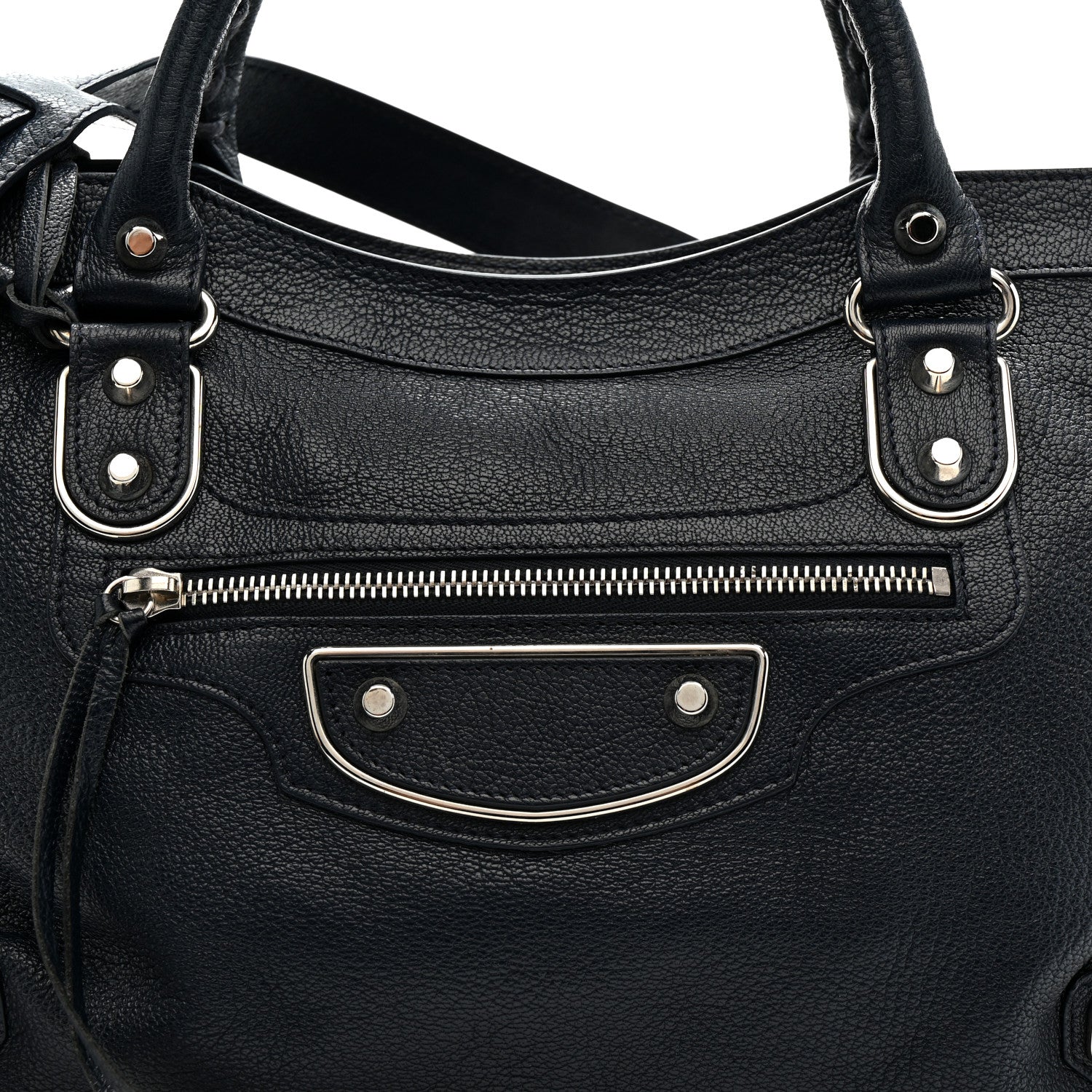 Balenciaga Chevre Silver Metallic Edge Hardware City Bleu Nuit Dark Sea 9 of 12