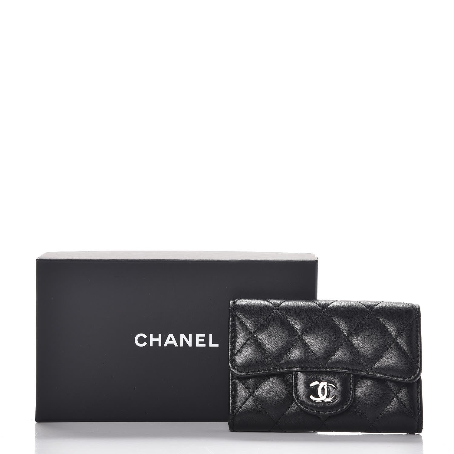 Chanel Lambskin Quilted Flap Card Holder Black 10 of 10
