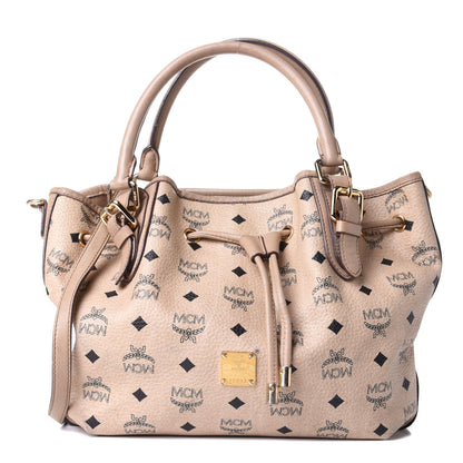 MCM Visetos Drawstring Bucket Bag Beige 1 of 13